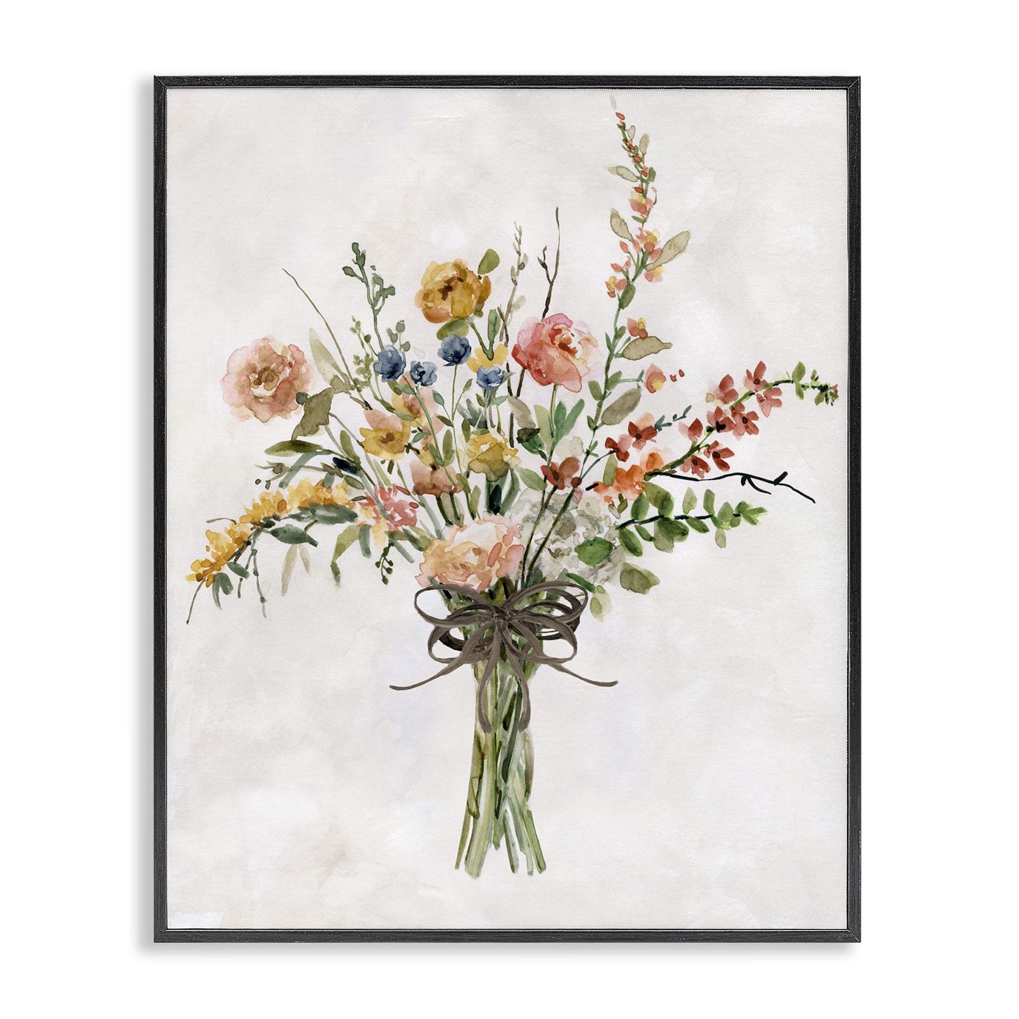 Stupell Industries Charming Bright Bouquet Botanical & Floral Painting Black Framed Art Print Wall Art, 11 x 14
