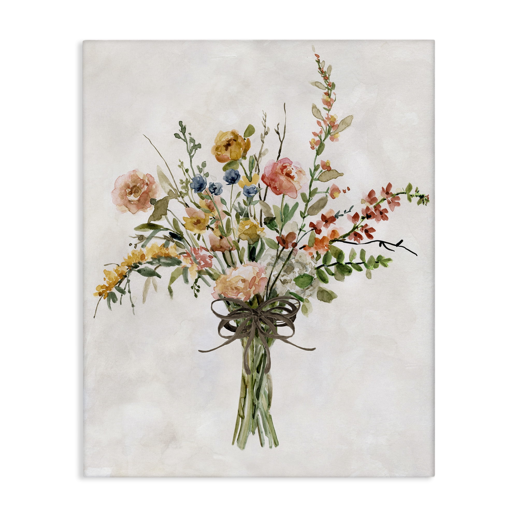 Stupell Industries Charming Bright Bouquet Botanical & Floral Painting Gallery Wrapped Canvas Art Print Wall Art, 24 x 30