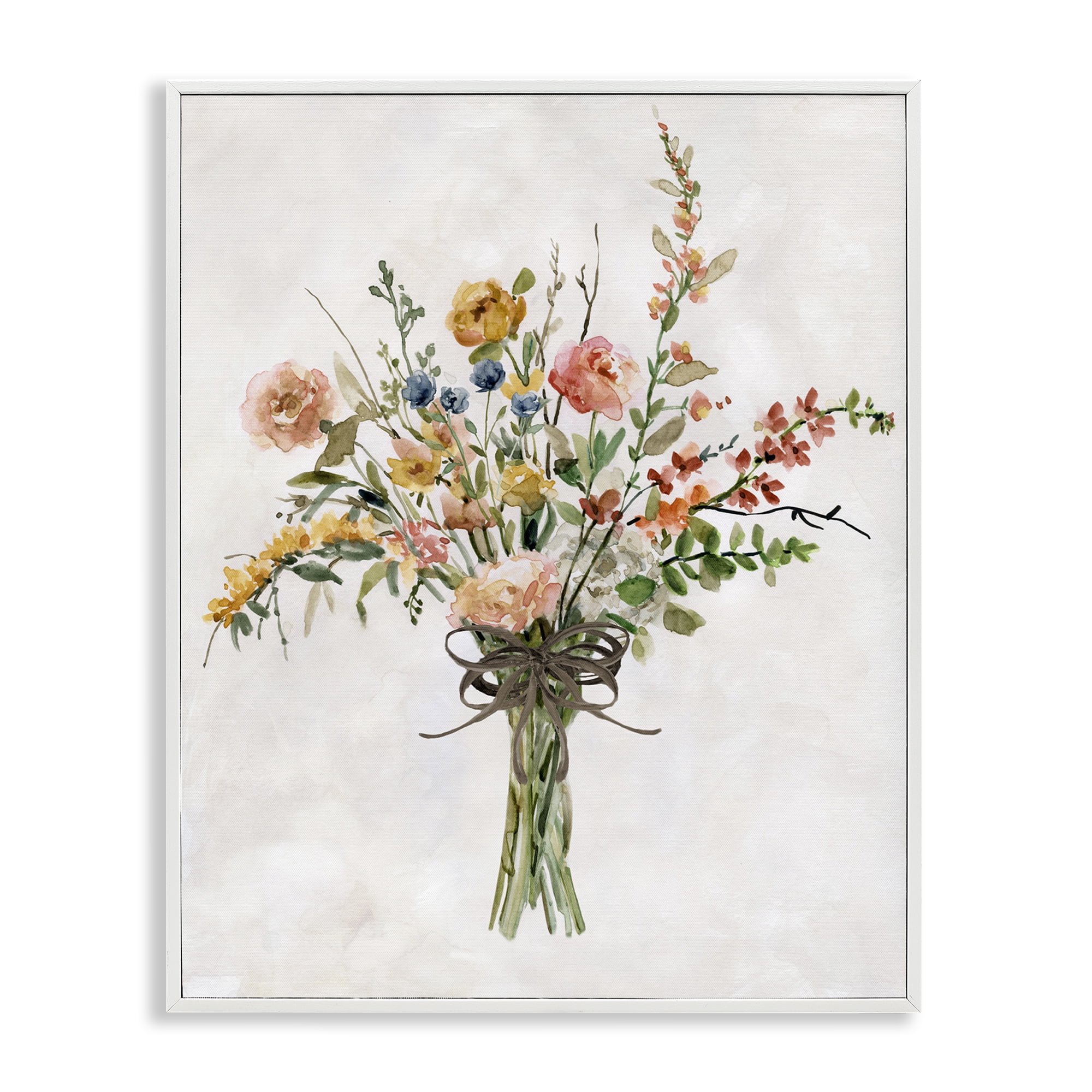Stupell Industries Charming Bright Bouquet Botanical & Floral Painting White Framed Art Print Wall Art, 11 x 14
