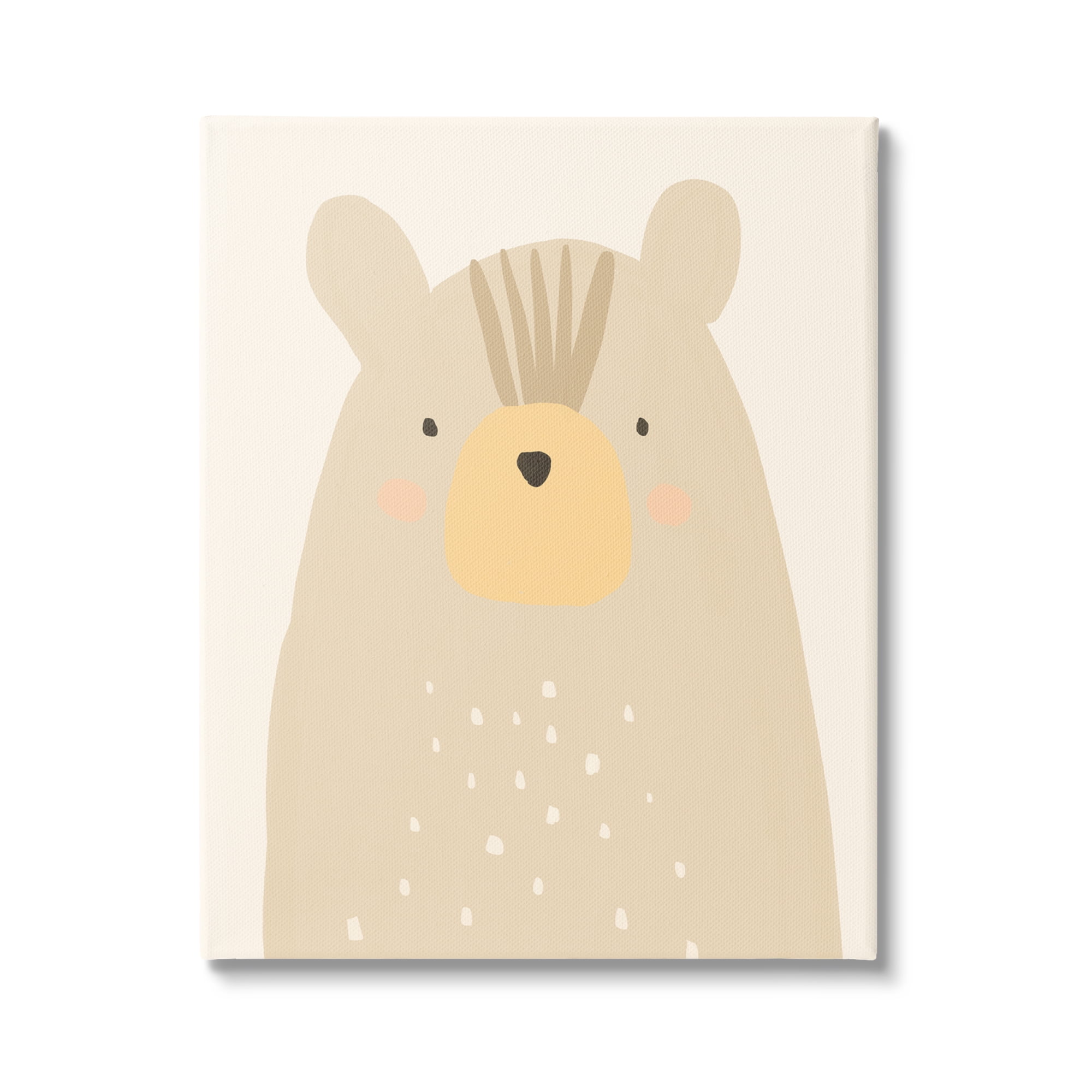 Stupell Industries Charming Brown Bear Casual Style Animal Drawing Graphic Art Gallery Wrapped Canvas Print Wall Art, Design by Heather McLaughlin
