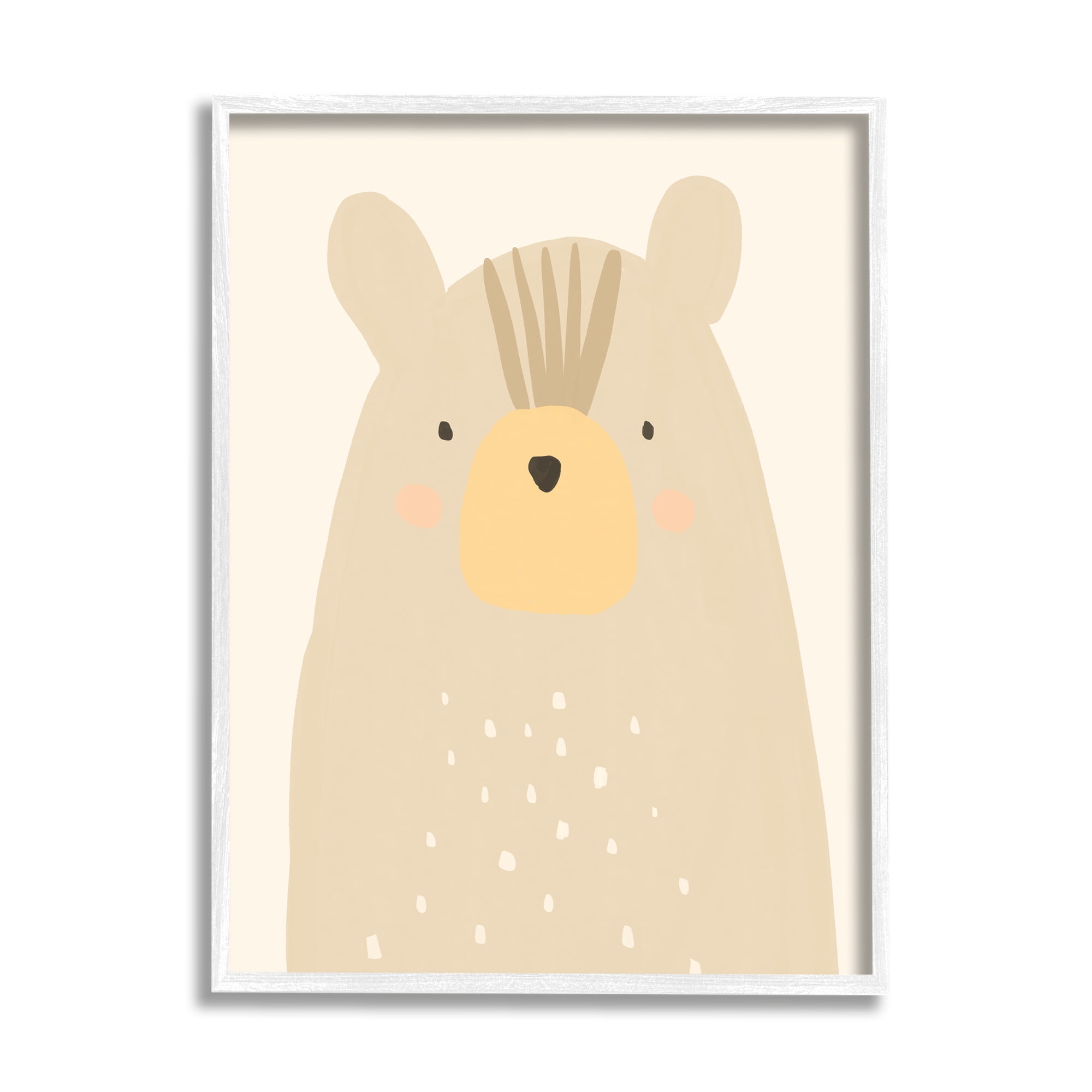 Stupell Industries Charming Brown Bear Casual Style Animal Drawing Graphic Art White Framed Art Print Wall Art, Design by Heather McLaughlin