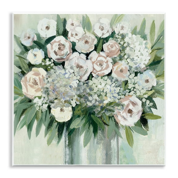 Stupell Industries Charming Brushed Roses Plants & Flowers Painting Unframed Art Print Wall Art, 12 x 12