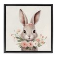 thumbnail image 1 of Stupell Industries Cottage Charming Bunny in Floral Wreath Black Floating Frame Canvas Art, 18 x 18, by Lazar Studio, 1 of 8