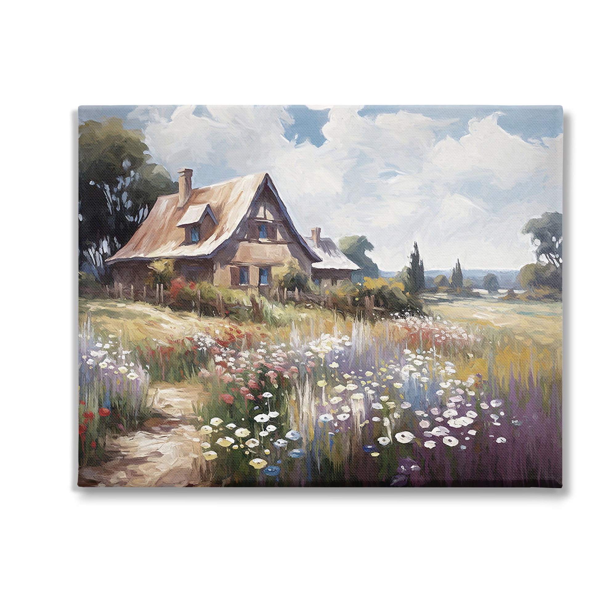 Stupell Industries Charming Cottage Garden Landscape Painting Gallery Wrapped Canvas Art Print Wall Art, 30 x 24