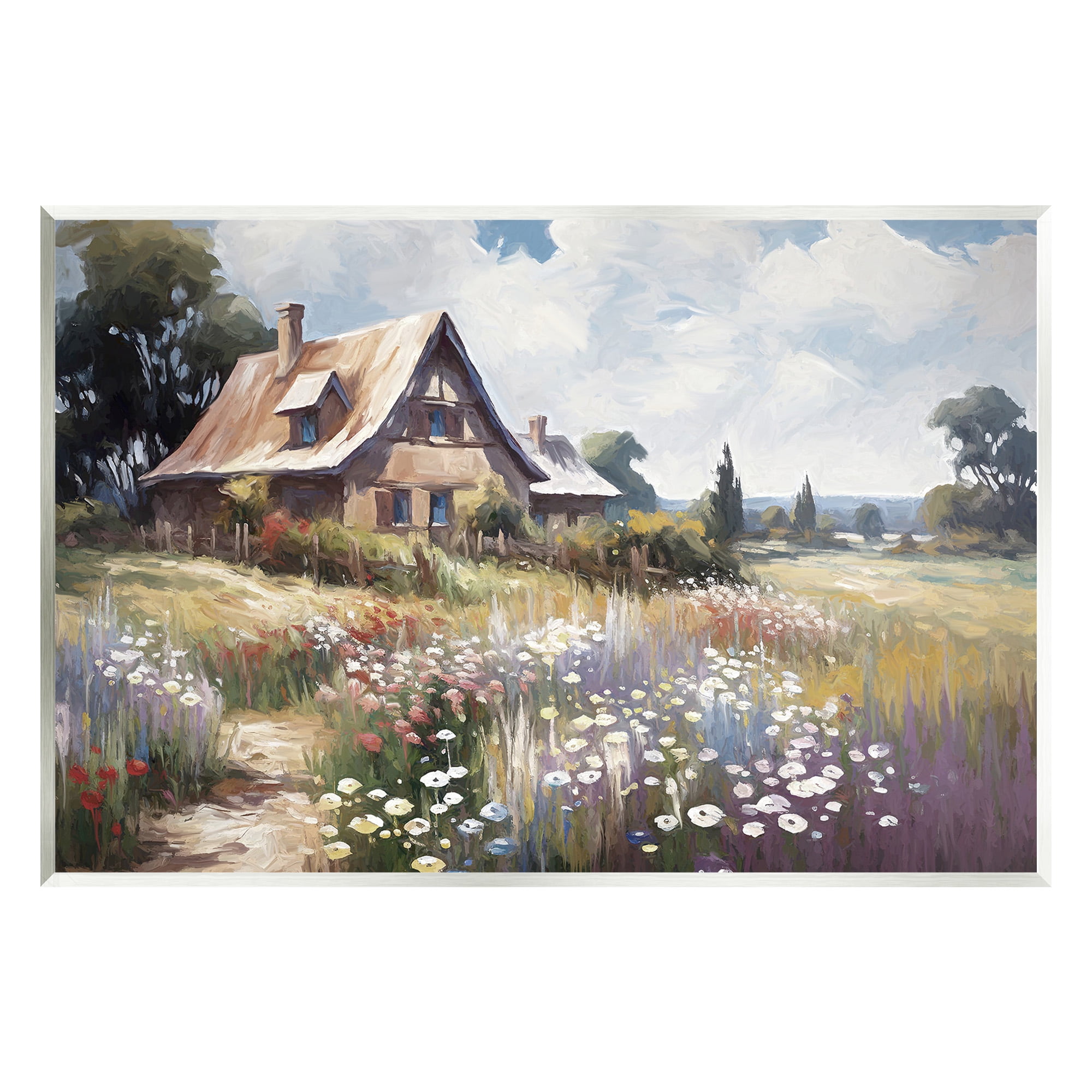 Stupell Industries Charming Cottage Garden Landscape Painting Unframed Art Print Wall Art, 15 x 10