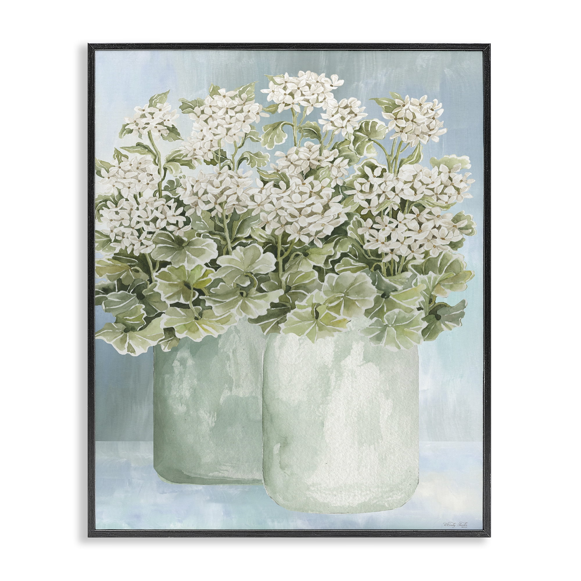 Stupell Industries Charming Country Herbs Botanical & Floral Painting Black Framed Art Print Wall Art, 24 x 30