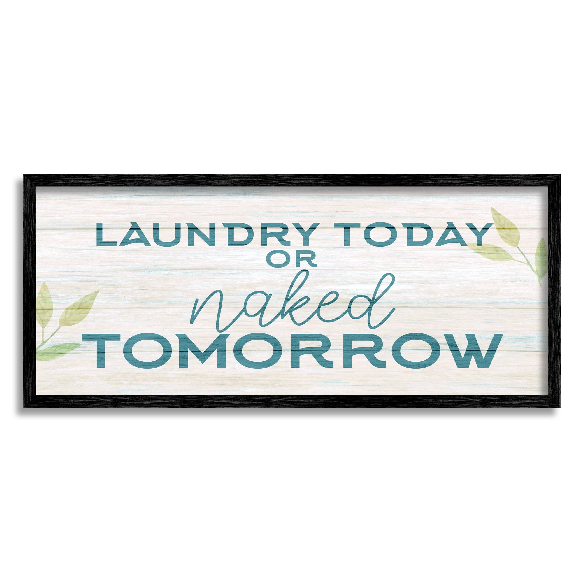 Stupell Industries Charming Country Laundry Botanical & Floral Painting Black Framed Art Print Wall Art, 24 x 10