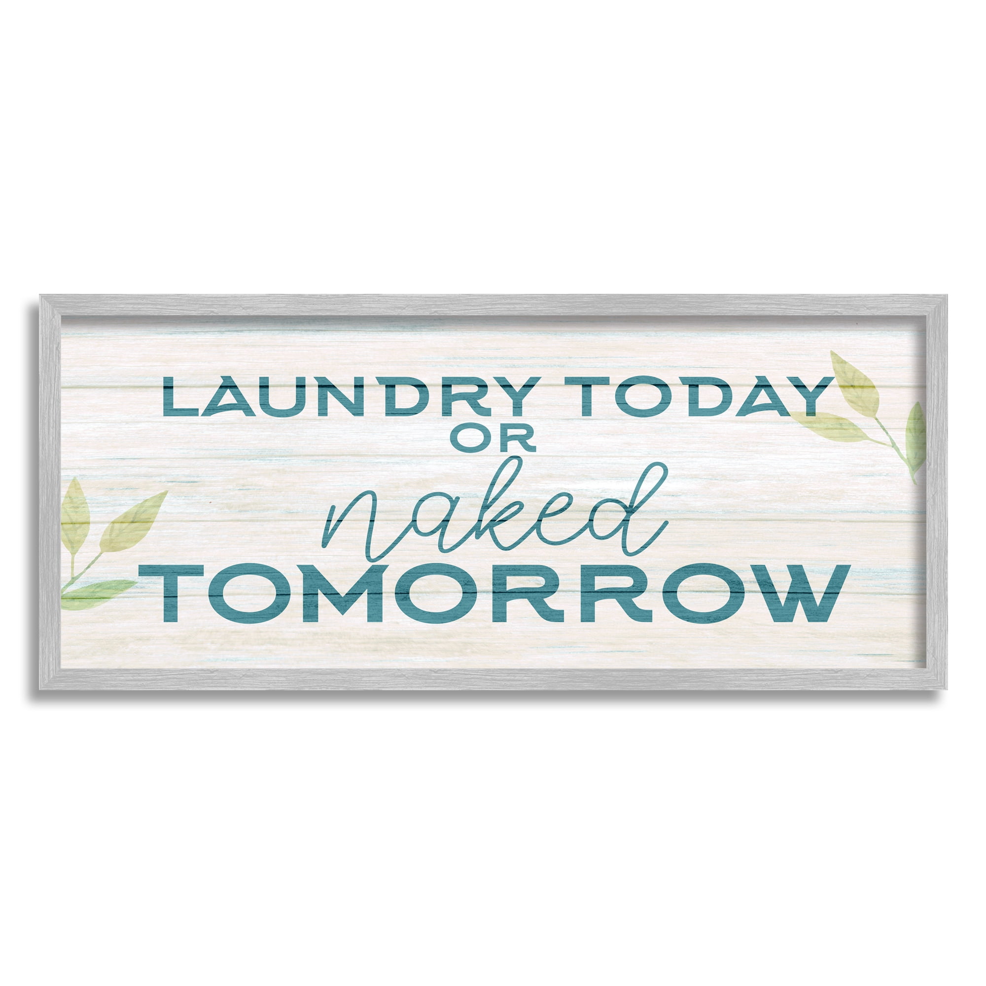 Stupell Industries Charming Country Laundry Botanical & Floral Painting Gray Framed Art Print Wall Art, 30 x 13