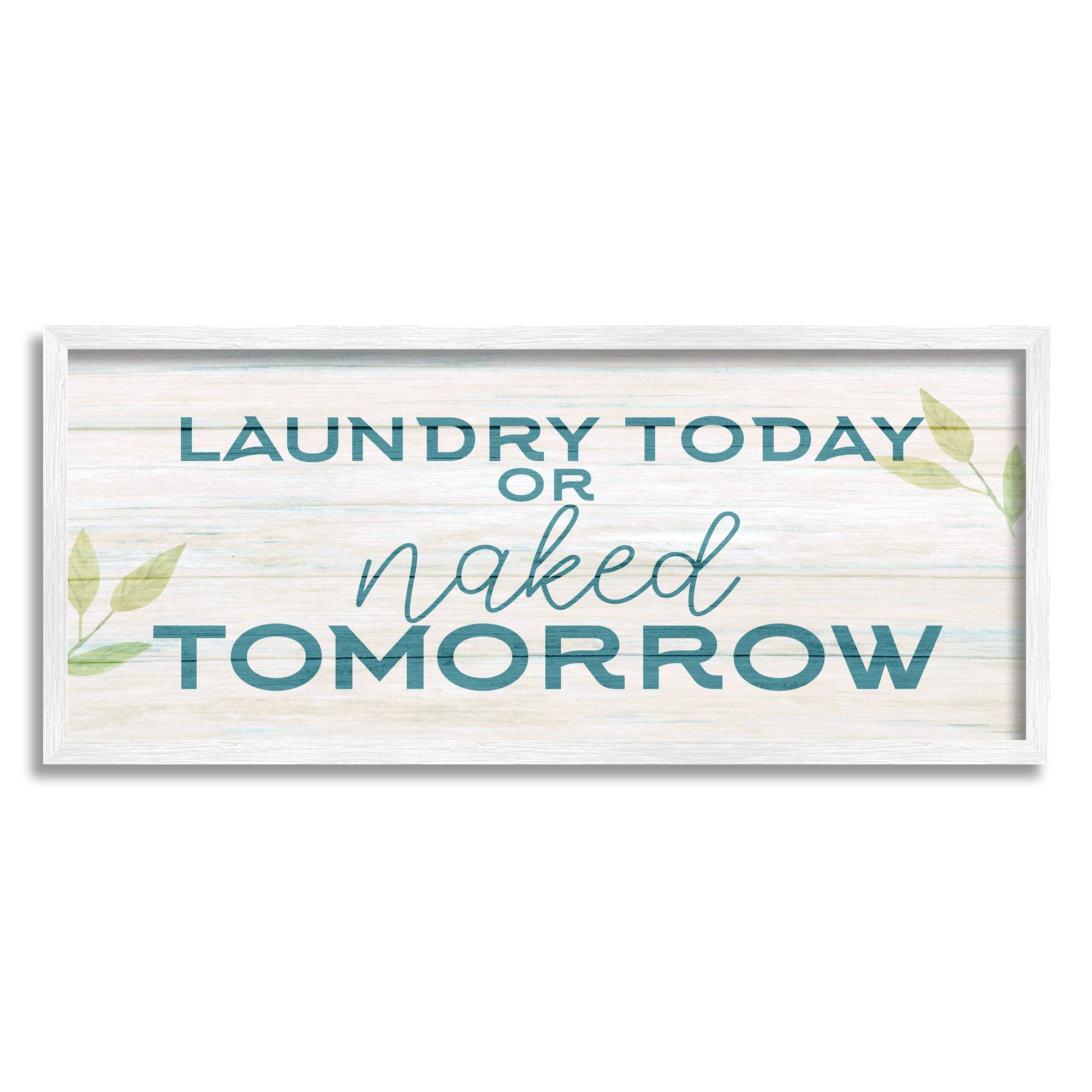 Stupell Industries Charming Country Laundry Botanical & Floral Painting White Framed Art Print Wall Art, 30 x 13