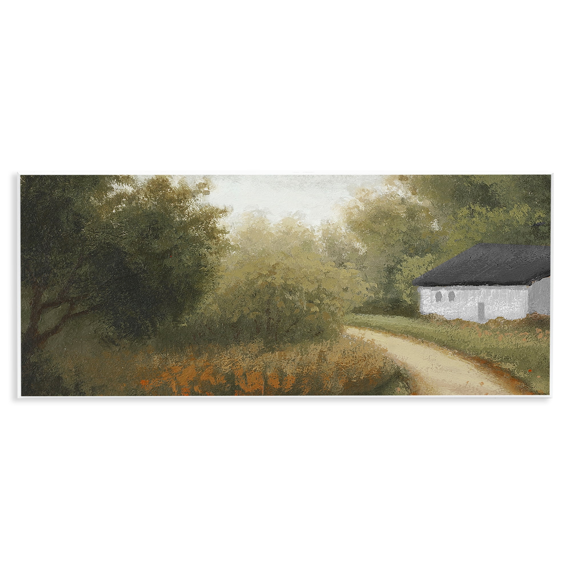 Stupell Industries Charming Country Road Landscape & Nature Painting Unframed Art Print Wall Art, 17 x 7
