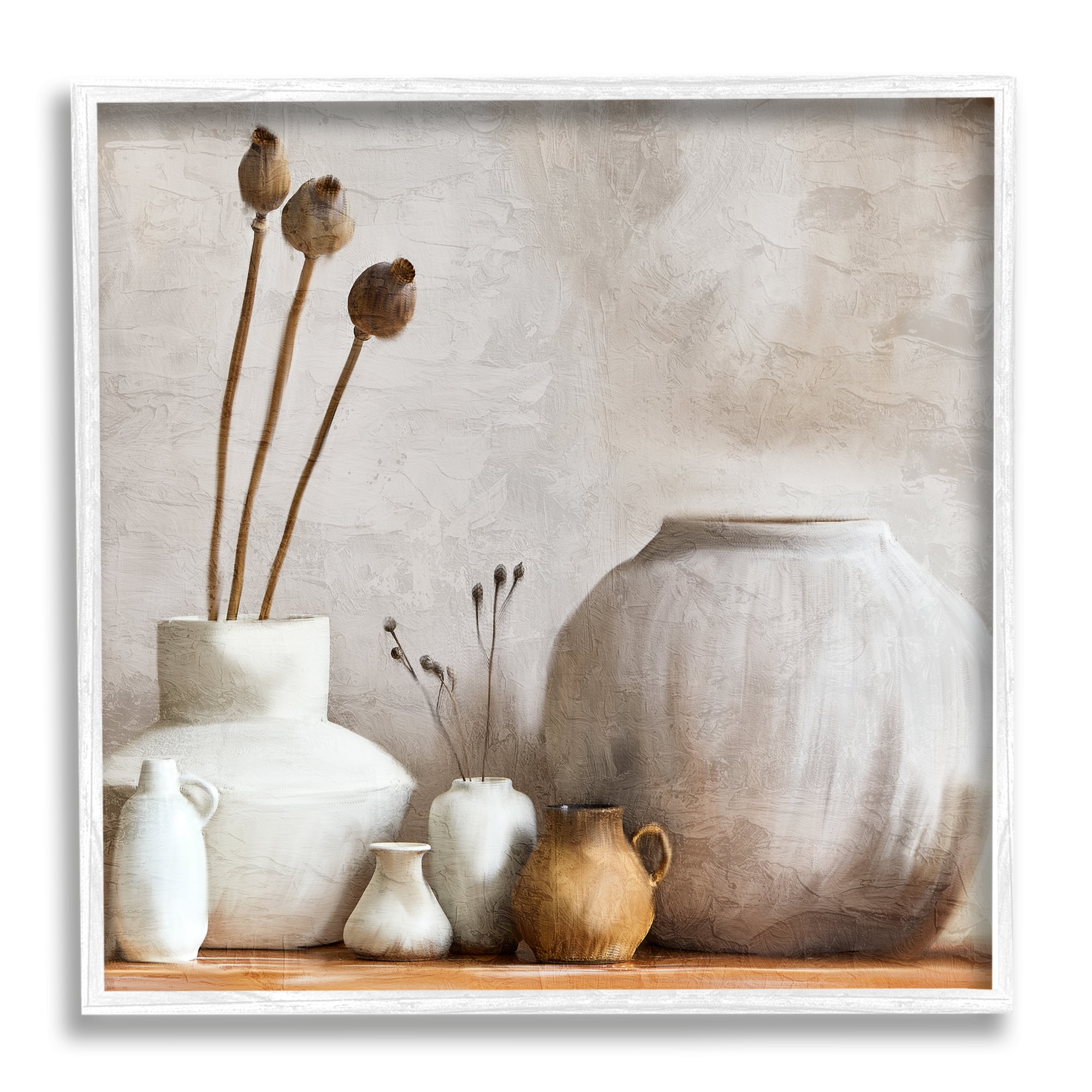 Stupell Industries Charming Country Still Life Botanical & Floral Painting White Framed Art Print Wall Art, 12 x 12