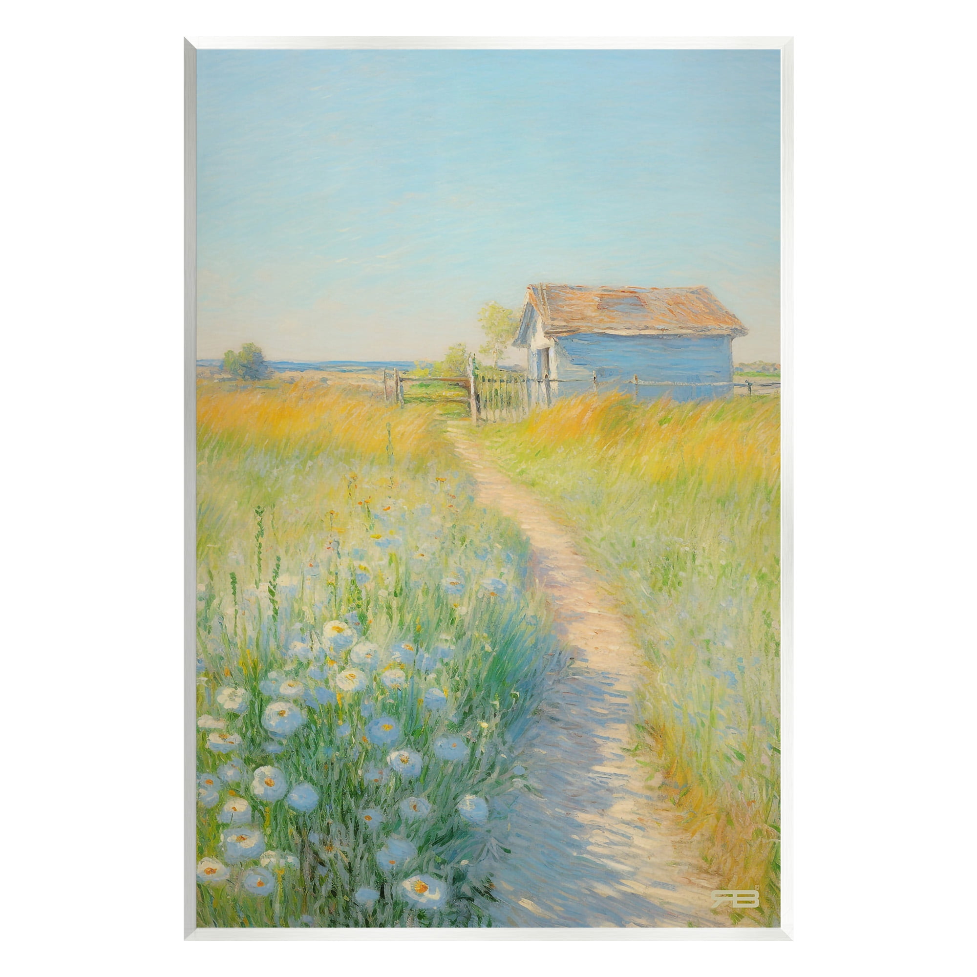 Stupell Industries Charming Countryside Trail Landscape Painting Unframed Art Print Wall Art, 13 x 19