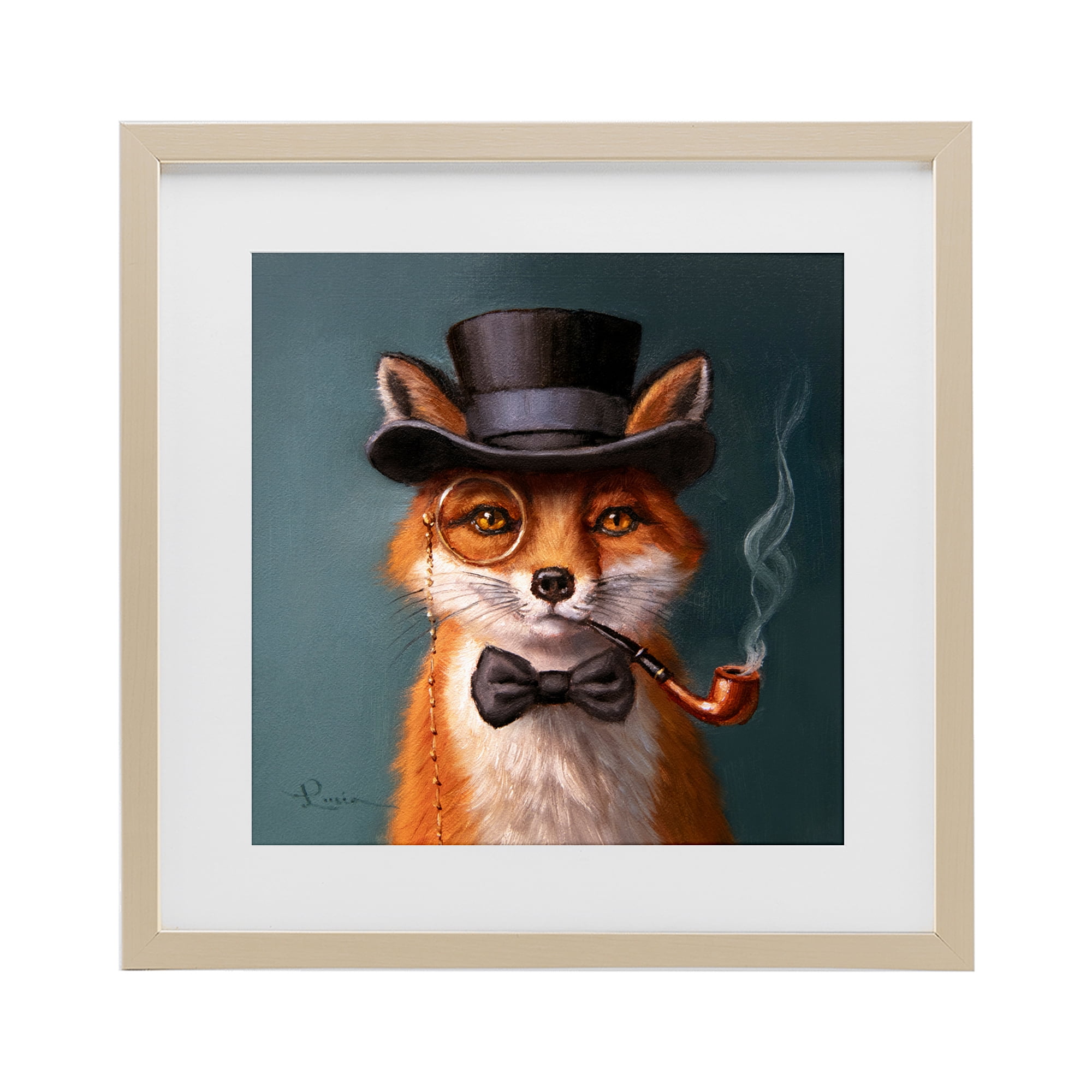 Stupell Industries Charming Dapper Fox Birch Framed Print Under Glass, design by Lucia Heffernan