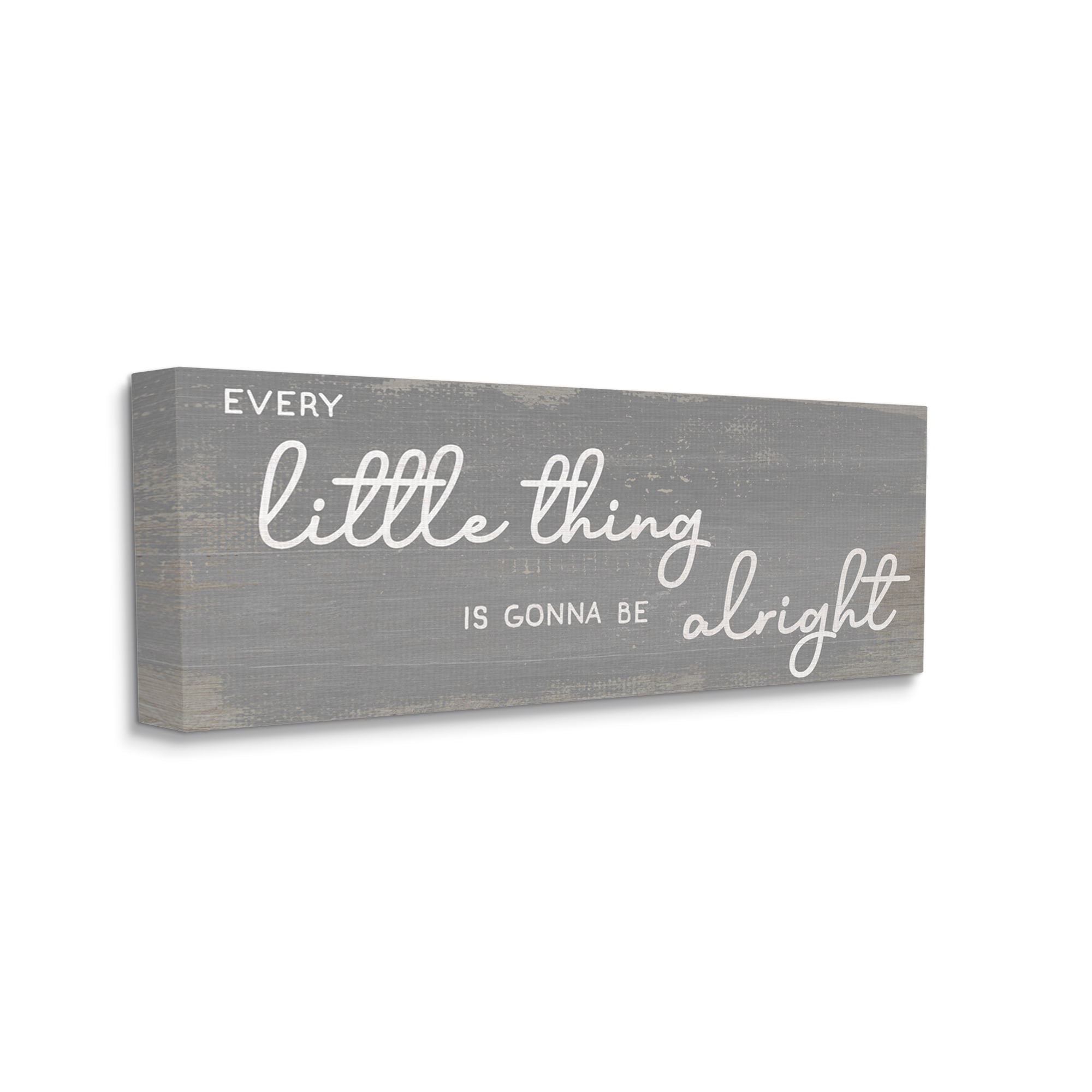 Stupell Industries Charming Every Little Thing Phrase Distressed Grey Inspirational Painting Gallery Wrapped Canvas Art Print Wall Art, 13 x 30