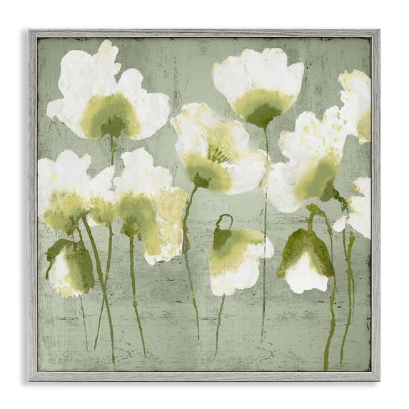 Stupell Industries Contemporary Charming Flower Impressions Gray Framed Giclee Art, 17 x 17, by Vanessa Austin
