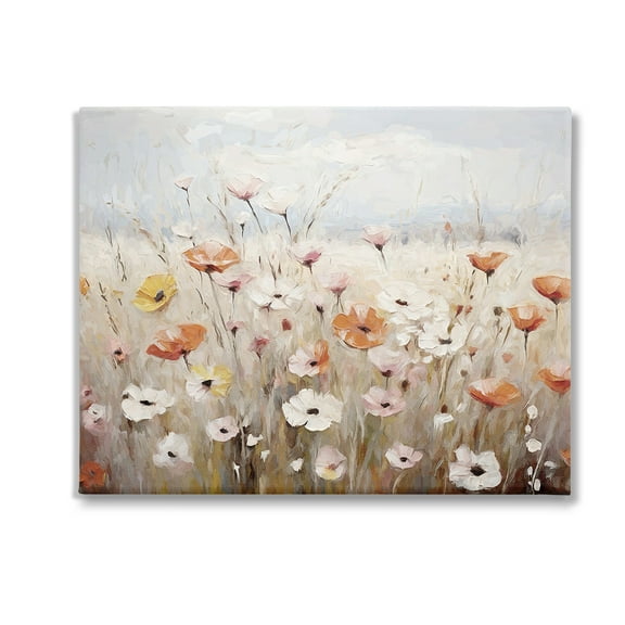 Stupell Industries Charming Flower Meadow Botanical & Floral Painting Gallery Wrapped Canvas Art Print Wall Art, 20 x 16