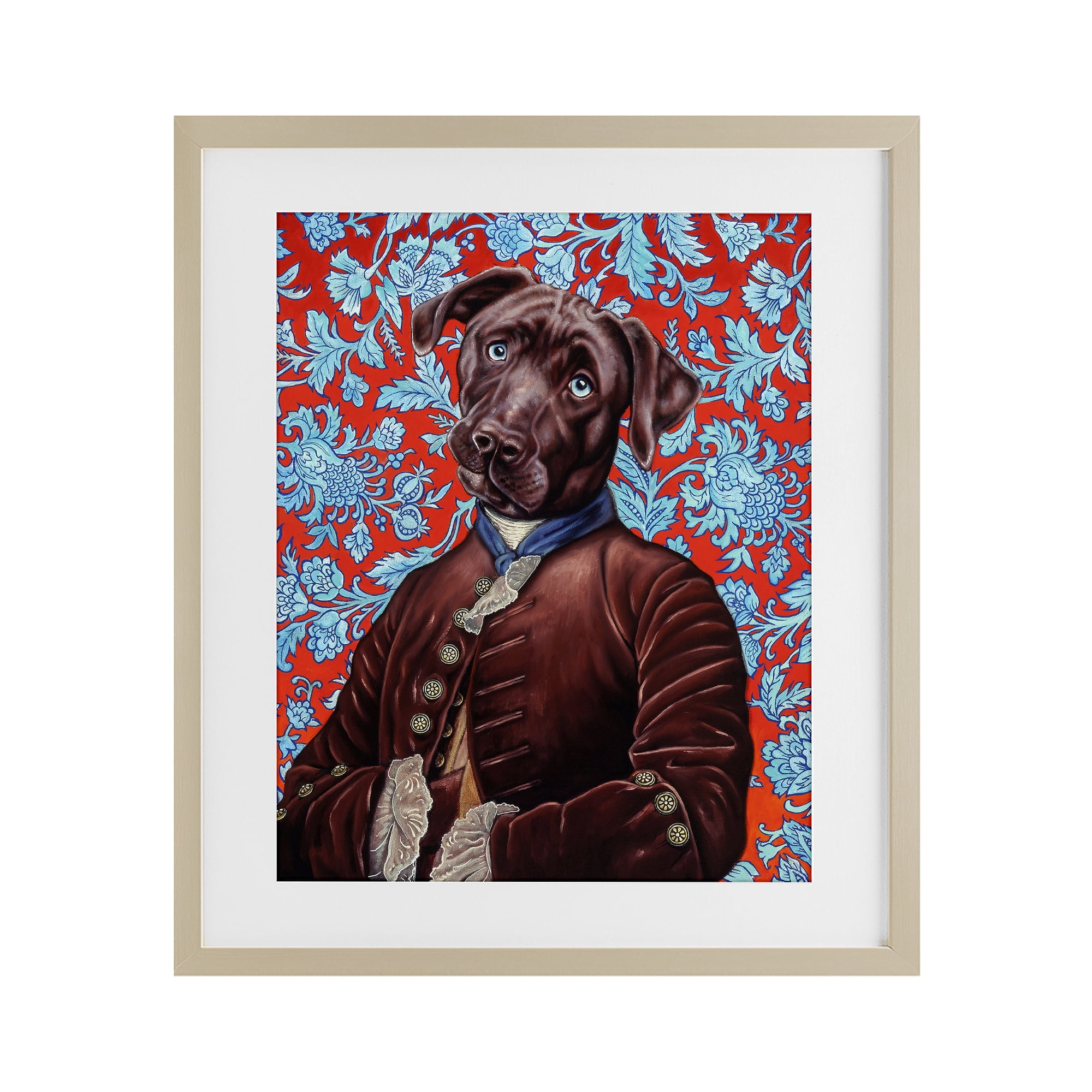 Stupell Industries Charming Labrador Composition Birch Framed Print Under Glass, design by Jane R. Talton