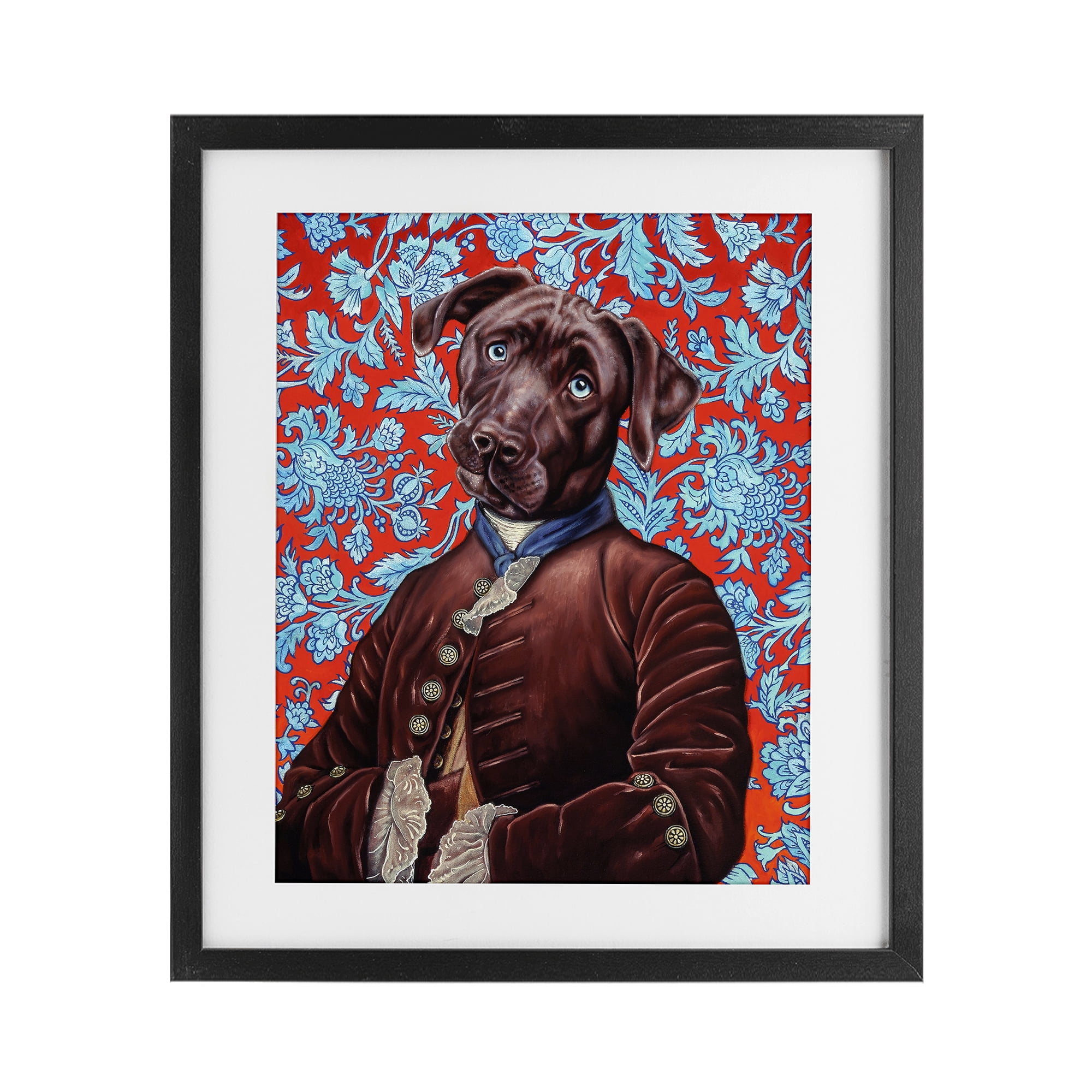 Stupell Industries Charming Labrador Composition Black Framed Print Under Glass, design by Jane R. Talton