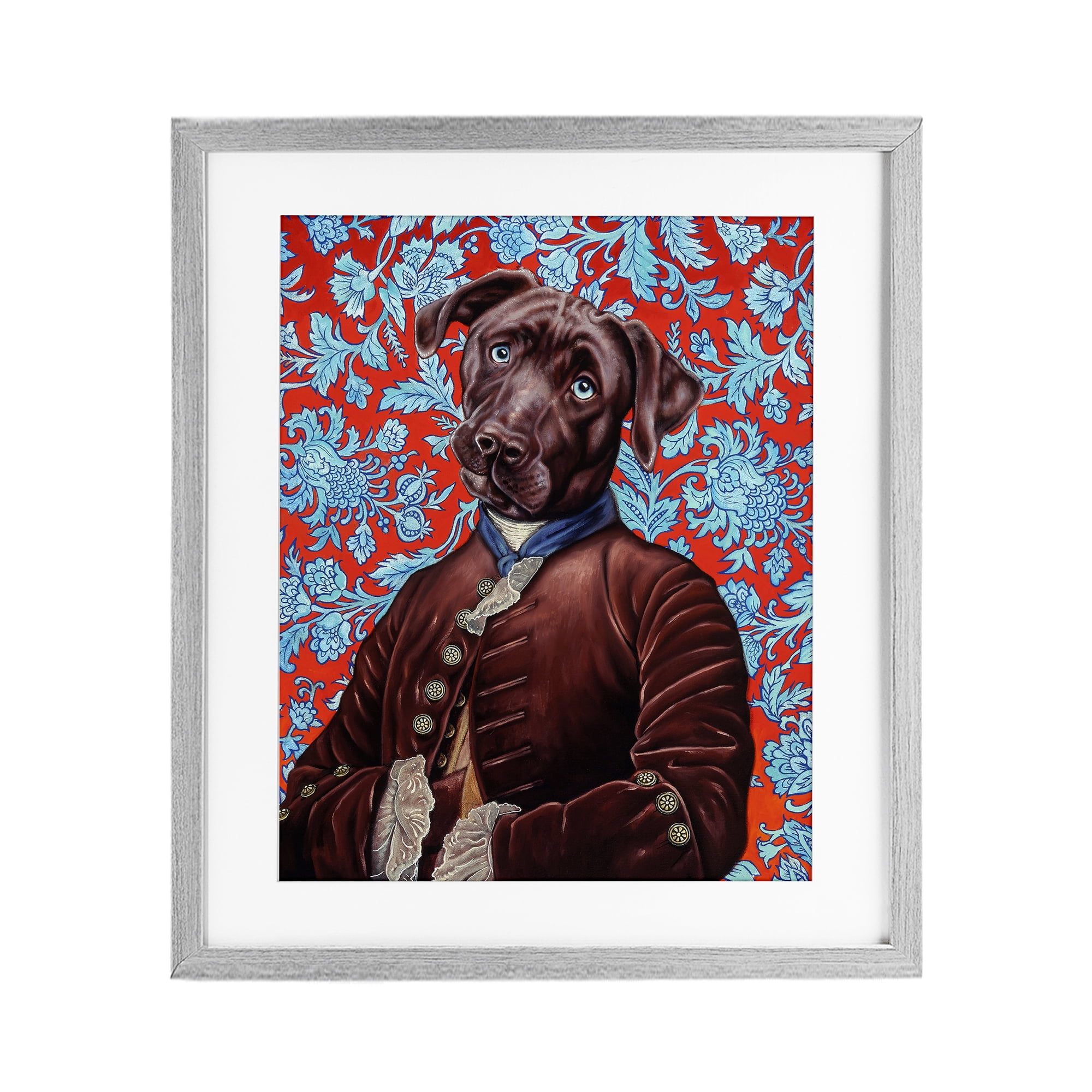 Stupell Industries Charming Labrador Composition Gray Framed Print Under Glass, design by Jane R. Talton