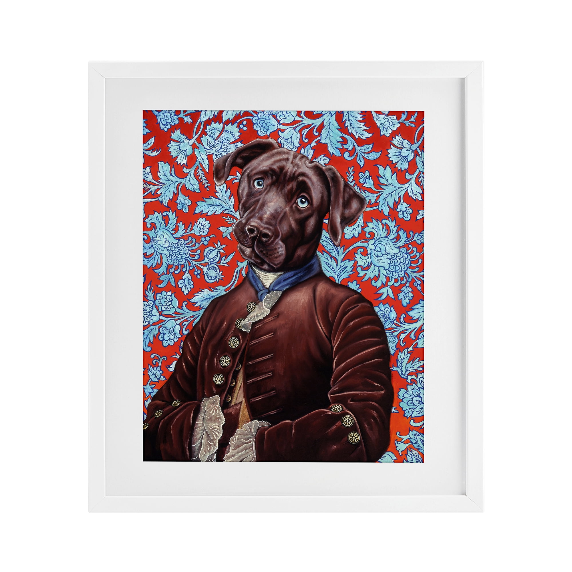 Stupell Industries Charming Labrador Composition White Framed Print Under Glass, design by Jane R. Talton