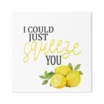 Stupell Industries Charming Lemon Squeeze Phrase Food & Beverage Painting Gallery Wrapped Canvas Art Print Wall Art, 17 x 17