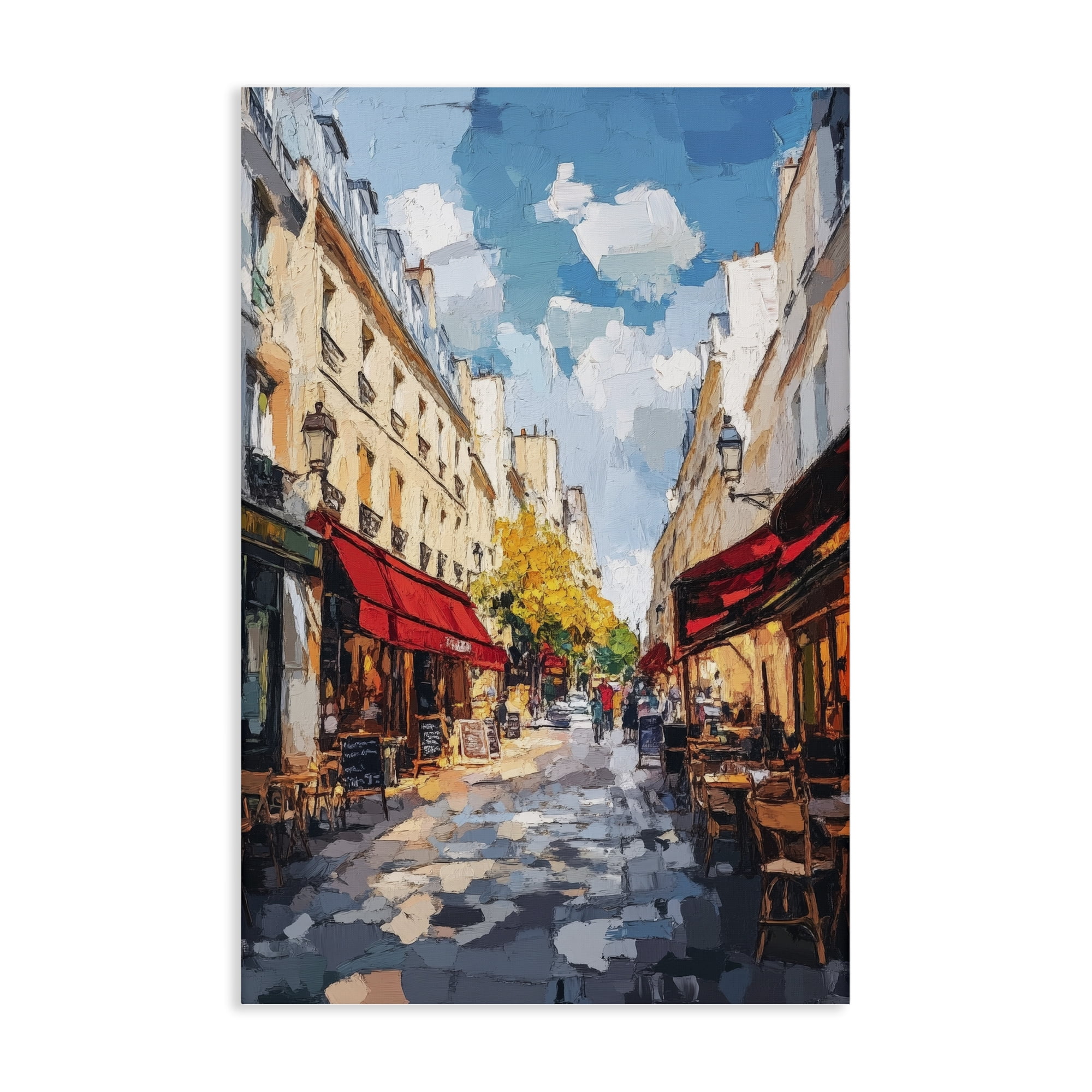 Stupell Industries Charming Paris Street Scene Canvas Wall Art, design by Petal Prints Design
