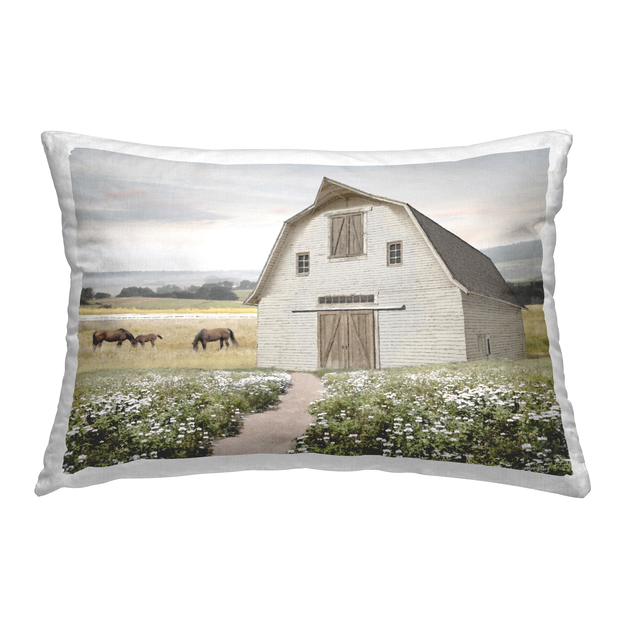 Stupell Industries Charming Path to Barn Decorative Printed Throw Pillow Design by Amber Sterling.