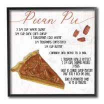 Stupell Industries Charming Pecan Pie Recipe Autumn Harvest Dessert Black Framed, 12 x 12, Design by Daphne Polselli