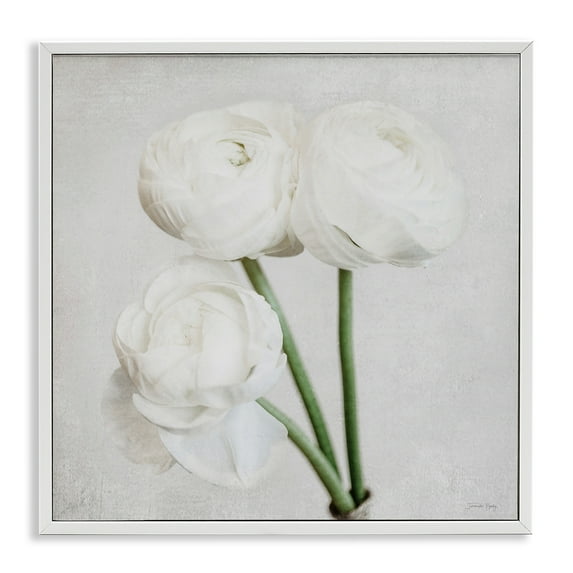 Stupell Industries Charming Peony Trio Botanical & Floral Painting White Framed Art Print Wall Art, 24 x 24