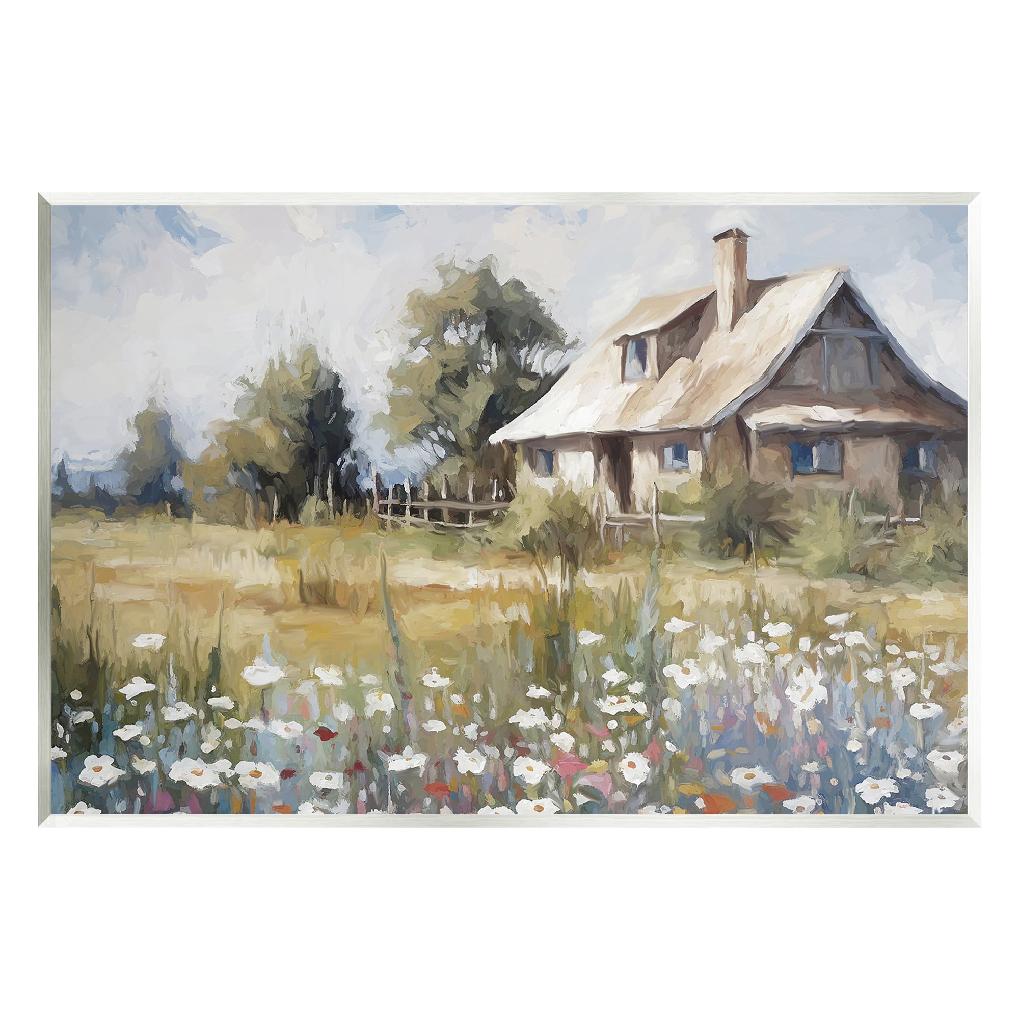Stupell Industries Charming Prairie Cottage Landscape Painting Unframed Art Print Wall Art, 19 x 13