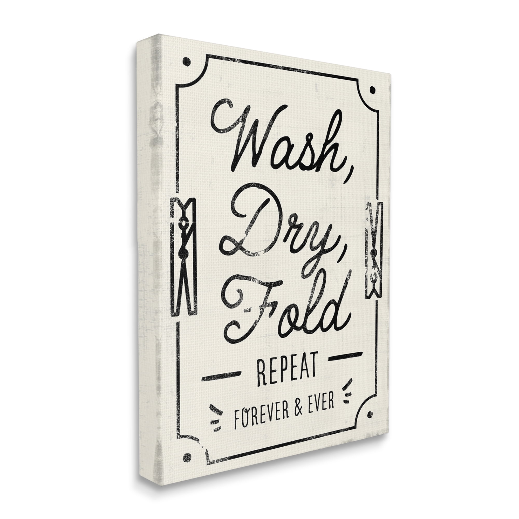 Retro Beige Canvas Laundry Wall Art 16x20