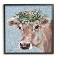 thumbnail image 1 of Stupell Industries Charming Rural Cow Portrait Floral Crown, 24 x 24,Design by Michele Norman, 1 of 7