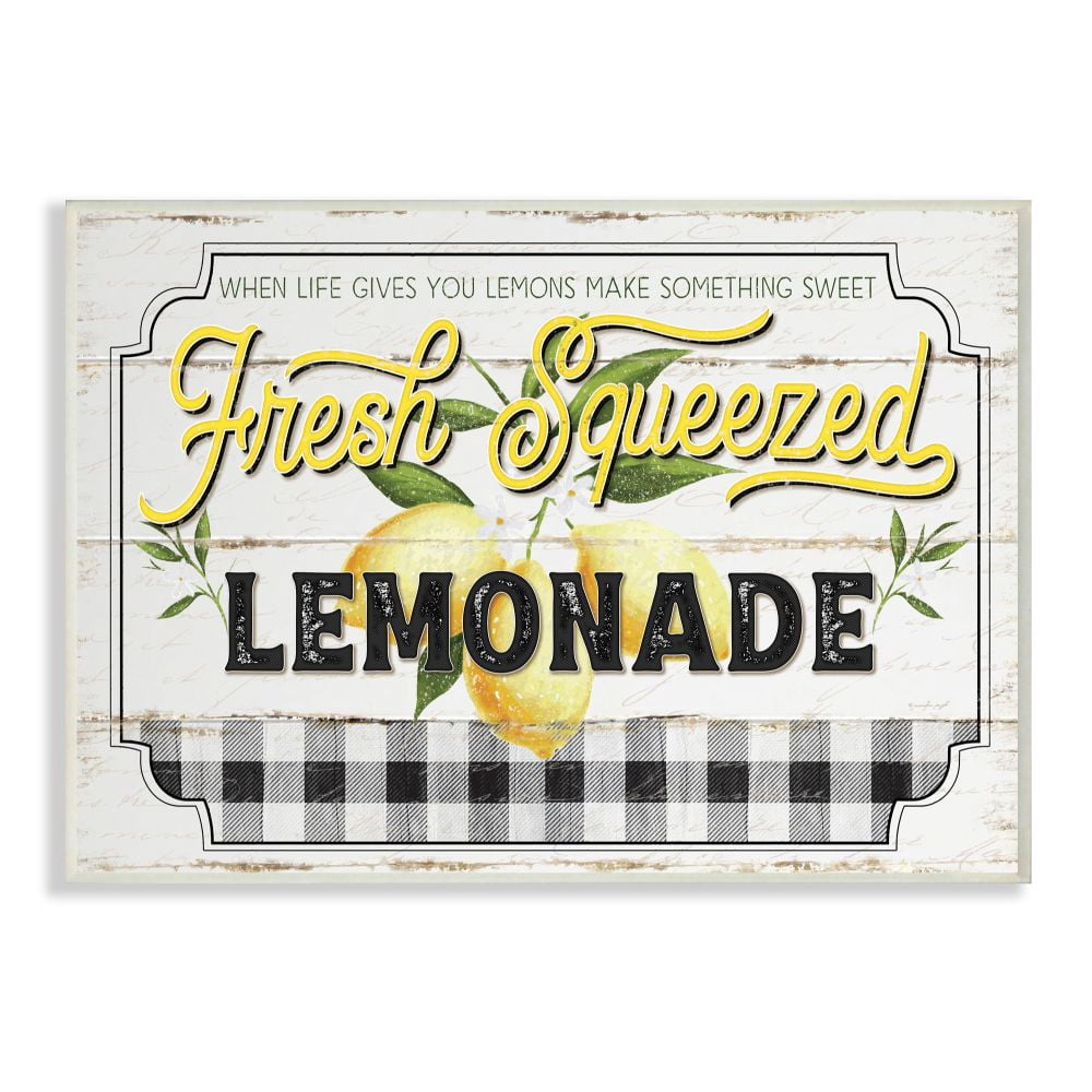Stupell Industries Charming Rustic Fresh Squeezed Lemonade Sign Designed by Jennifer Pugh
