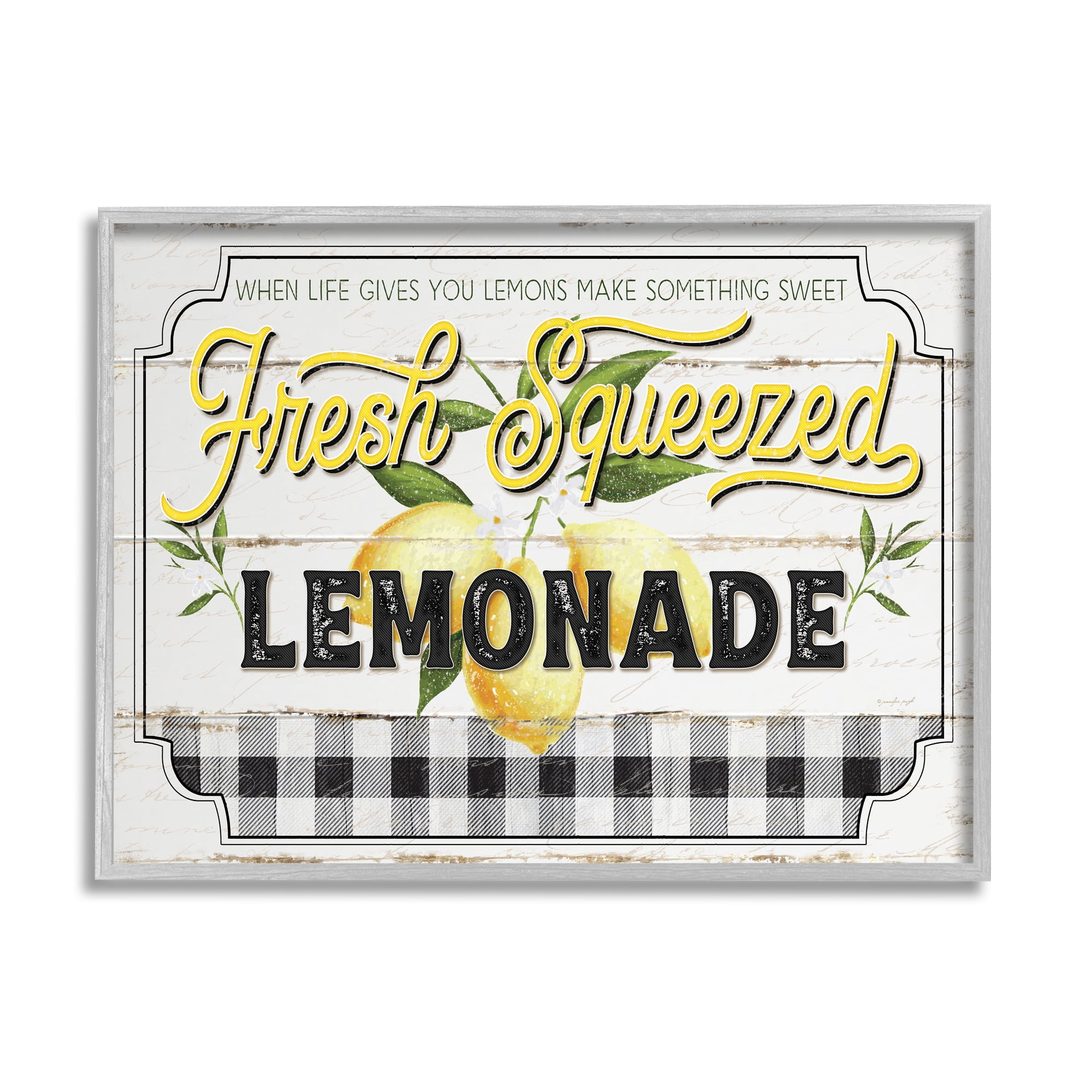 Stupell Industries Charming Rustic Fresh Squeezed Lemonade Sign Designed by Jennifer Pugh