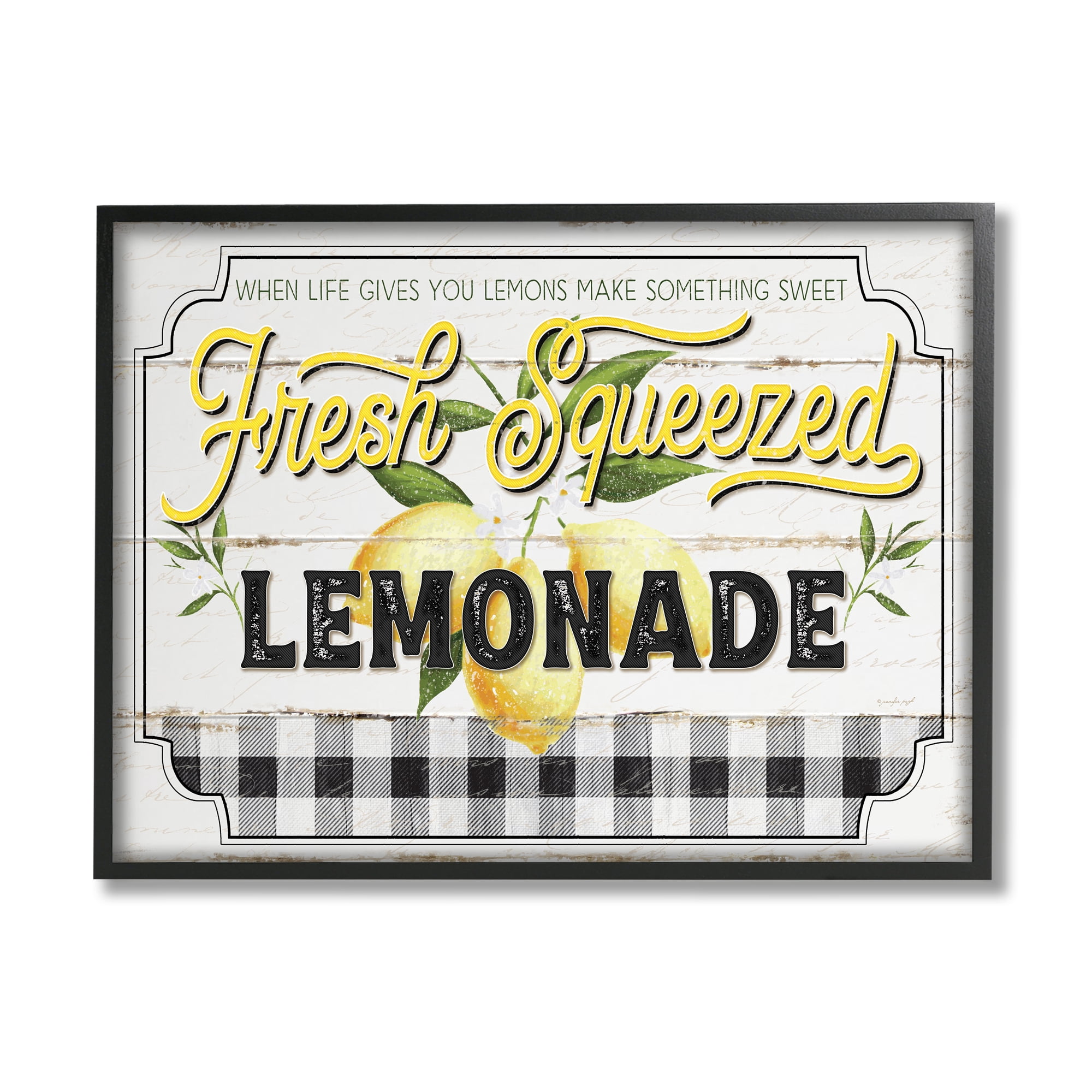 Stupell Industries Charming Rustic Fresh Squeezed Lemonade Sign Designed by Jennifer Pugh