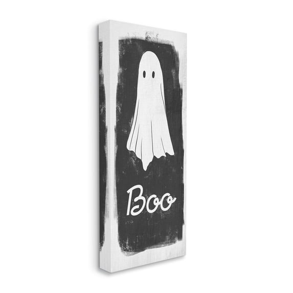 Stupell Industries Charming Rustic Sheet Ghost with Boo Text Design by Daphne Polselli, 17" x 40"