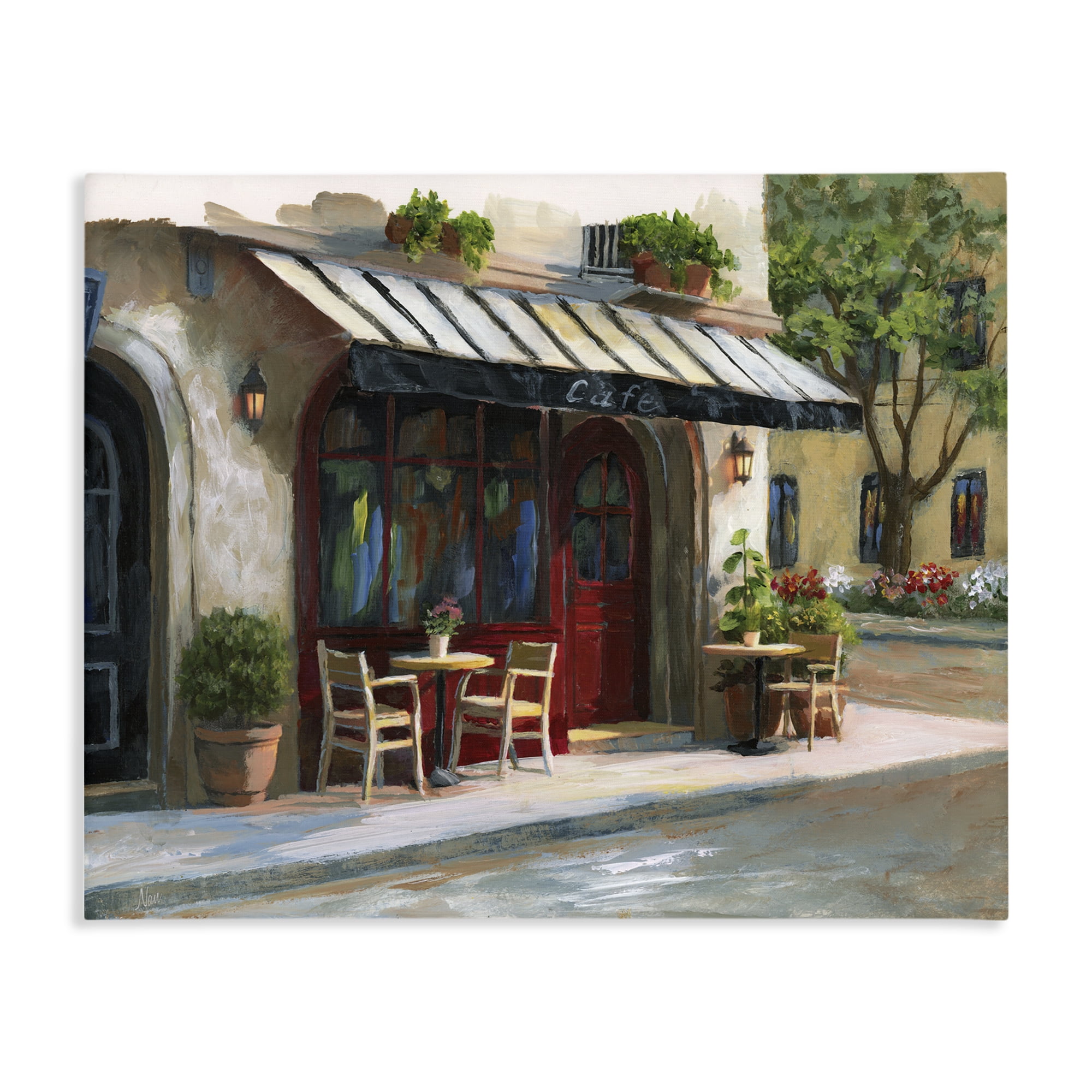 Stupell Industries Charming Sidewalk Cafe Tables Canvas Wall Art, design by Nan