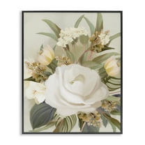 Stupell Industries Charming Soft Rose Bundle Floral Painting Black Framed Art Print Wall Art, 11 x 14
