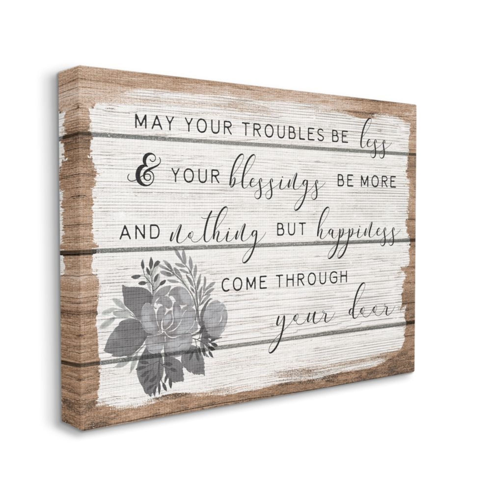 Stupell Industries Charming Troubles Be Less Phrase Country Floral Detail Design by Daphne Polselli, 30" x 40"
