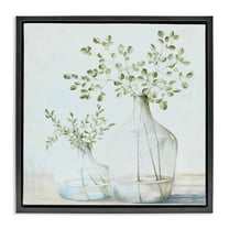 Stupell Industries Charming Vase Still Life Botanical & Floral Painting Black Floater Framed Art Print Wall Art, 18 x 18