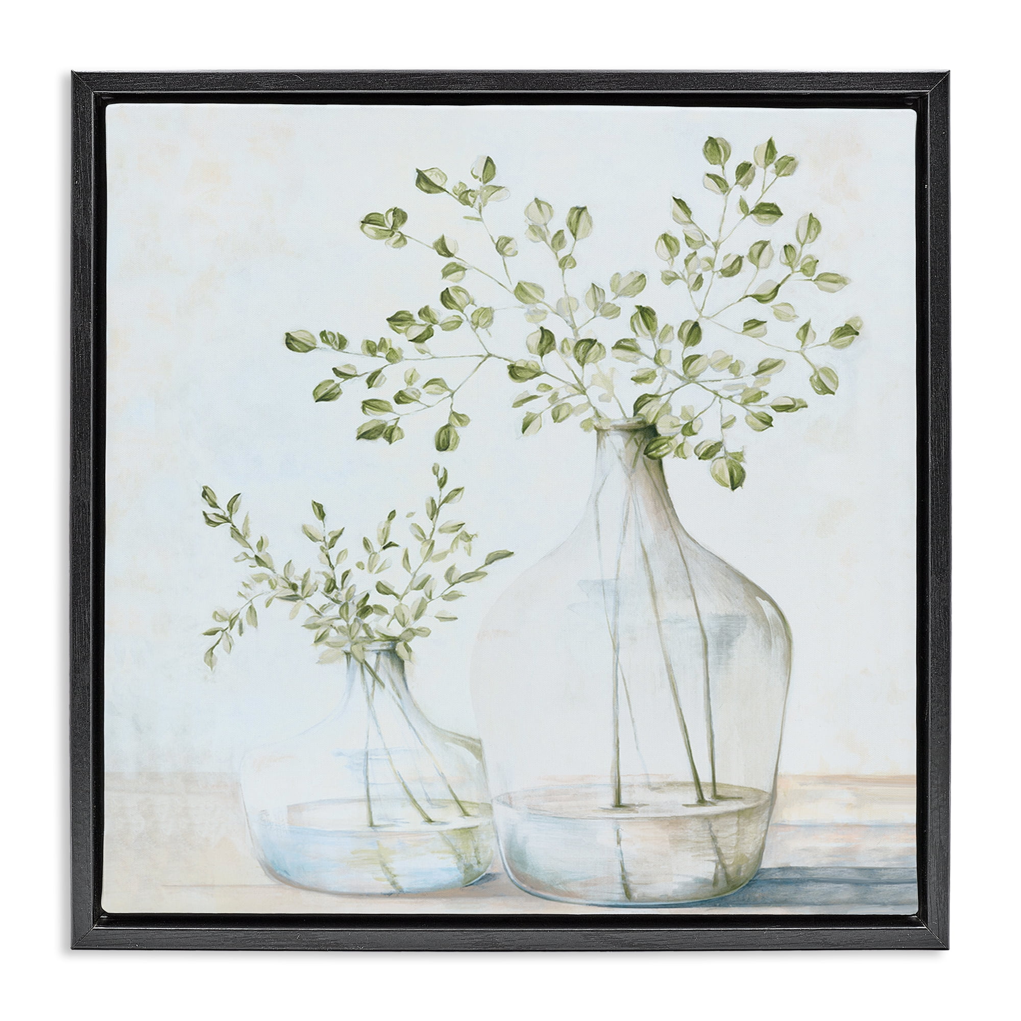 Stupell Industries Charming Vase Still Life Botanical & Floral Painting Black Floater Framed Art Print Wall Art, 25 x 25