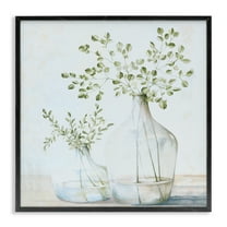 Stupell Industries Charming Vase Still Life Botanical & Floral Painting Black Framed Art Print Wall Art, 12 x 12