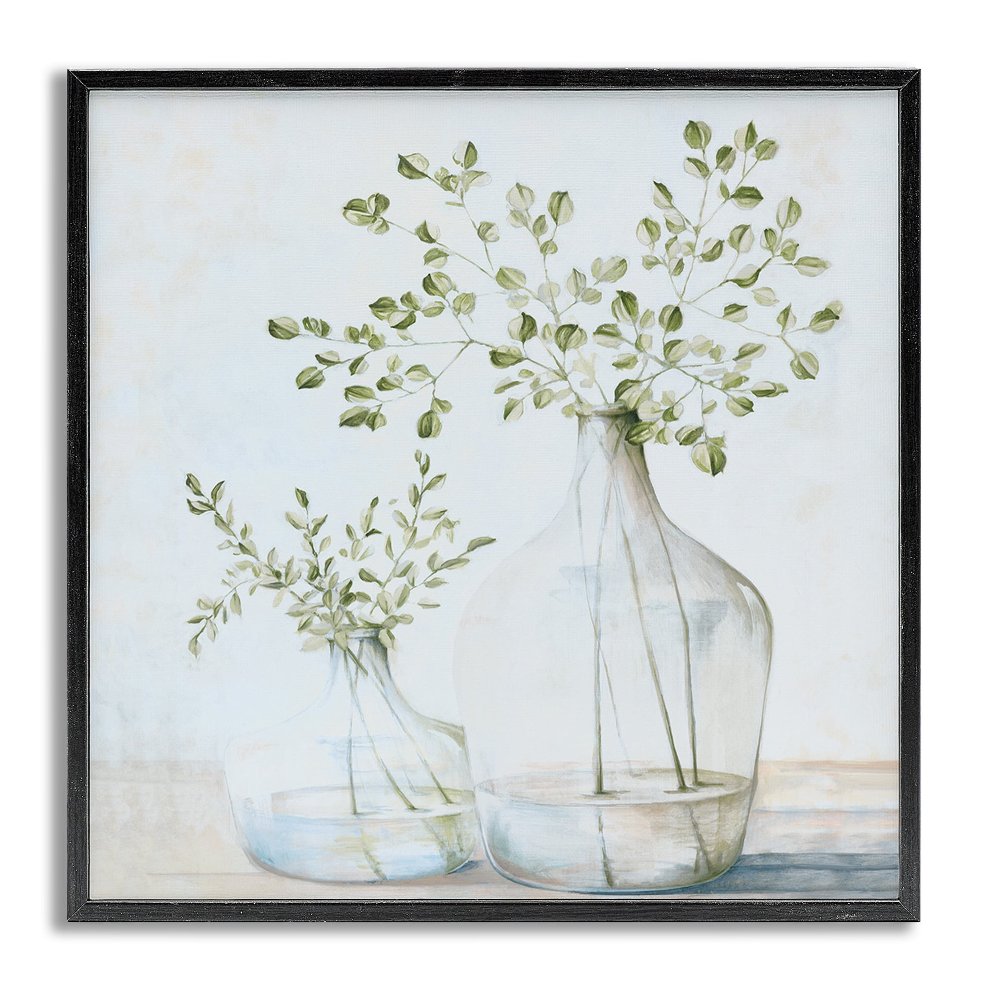 Stupell Industries Charming Vase Still Life Botanical & Floral Painting Gray Framed Art Print Wall Art, 12 x 12