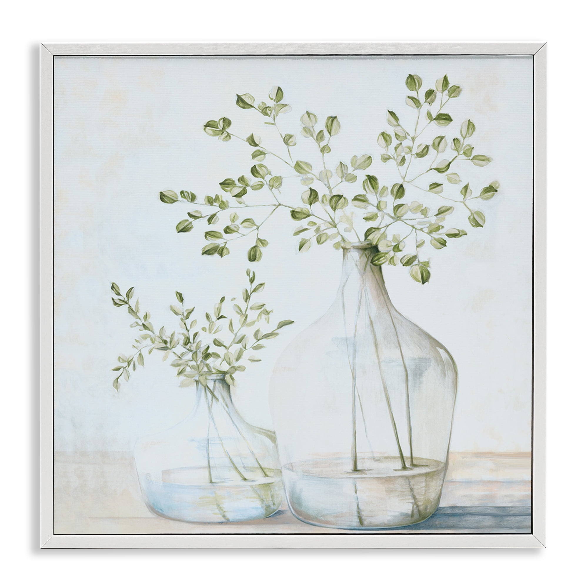 Stupell Industries Charming Vase Still Life Botanical & Floral Painting White Framed Art Print Wall Art, 24 x 24