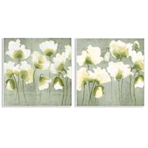 Stupell Industries Charming White Blooms Floral Painting Unframed Art Print Wall Art, 12 x 12, Set of 2