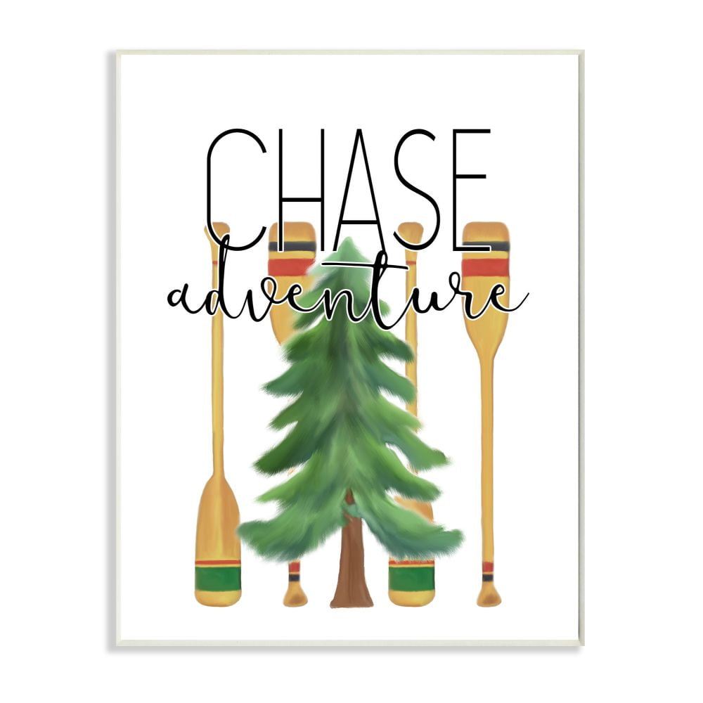 Stupell Industries Chase Adventures Phrase Trees Oars Motivational Graphic Art Graphic Art Unframed Art Print Wall Art, 13x19, by Kim Allen