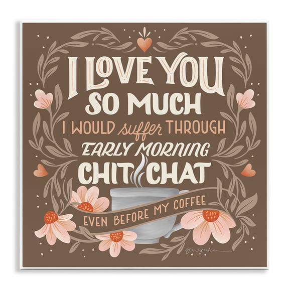 Stupell Industries Chat Before Coffee Humor Food & Beverage Painting Unframed Art Print Wall Art, 12 x 12