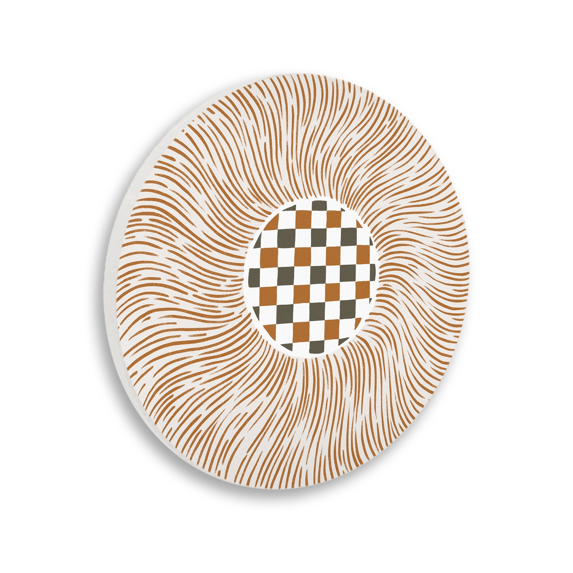 Stupell Industries Checkered Abstract Circle Shape Geometric Lines Pattern Graphic Art Unframed Art Print Wall Art, Design by Ziwei Li