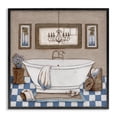 thumbnail image 1 of Stupell Industries Traditional Checkered Bathroom & Chandelier Black Framed Giclee Art, 12 x 12, by Janet Tava, 1 of 8