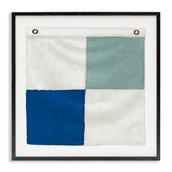 Stupell Industries Checkered Boat Flag Nautical & Beach Painting Black Framed Art Print Wall Art, 12 x 12